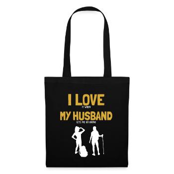 I love my Husband Hiking Trekking Mountain Hiking - Tote Bag - black - Front
