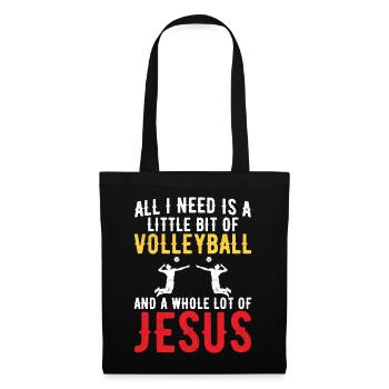 Alles Was Ich Brauche Ist Ein Bisschen Volleyball - Stoffbeutel - Schwarz - Vorne