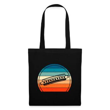 Sunset et harmonica Harmoniciste Instrument de musique - Sac en tissu - noir - Devant