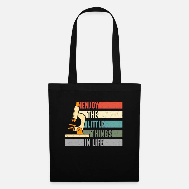 Microbiologist Enjoy Little Things Retro Scientist - Stoffbeutel - Schwarz