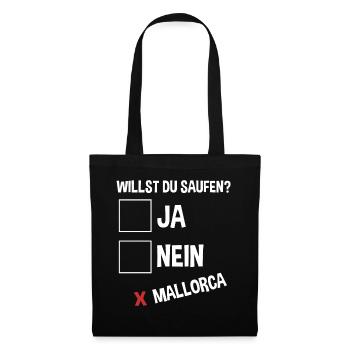 Party Urlaub Mallorca - Stoffbeutel - Schwarz - Vorne
