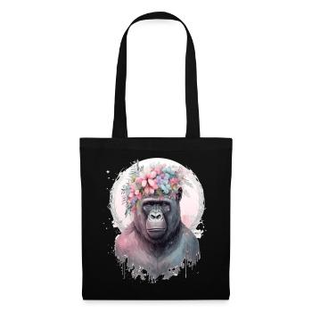 Cute Gorilla Flower Crown Africa Animal Lover - Tote Bag - black - Front