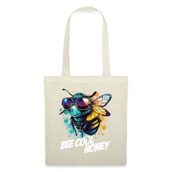 Graffiti Hummel mit Sonnenbrille Bee Cool Honey - Stoffbeutel - Natur - Vorne