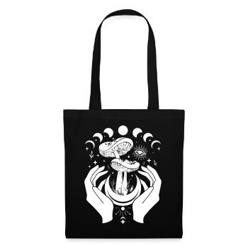 Boho Mushrooms Cottage Core Aesthetic Goblincore - Tote Bag - black - Front