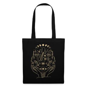 Boho Mushrooms Cottage Core Aesthetic Goblincore - Tote Bag - black - Front