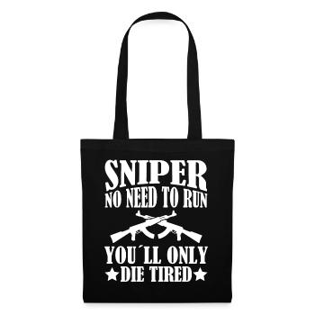 Tireur d’élite Pas besoin de courir... - Vétéran - Sac en tissu - noir - Devant