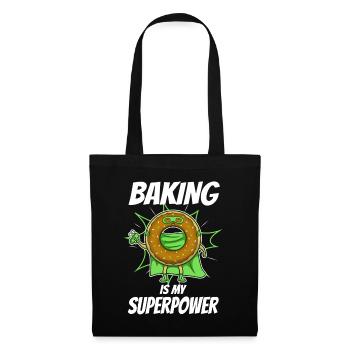 Baking is my Superpower, Donut - Tote Bag - black - Front