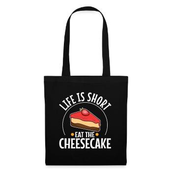 La vie est courte manger le gâteau - Sac en tissu - noir - Devant