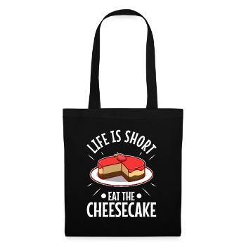 La vie est courte manger le gâteau - Sac en tissu - noir - Devant