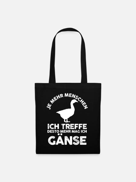 Gans Gänse - Stoffbeutel - Schwarz