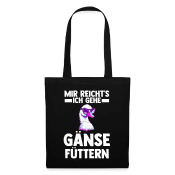 Gans Gänse - Stoffbeutel - Schwarz - Vorne