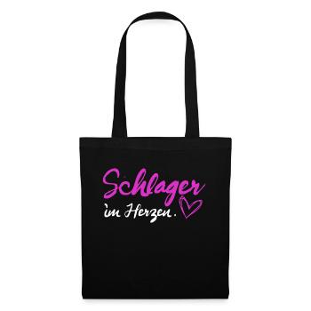 Schlager im Herzen Schlagermusik - Stoffbeutel - Schwarz - Vorne