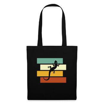 Lézard Rétro - Sac en tissu - noir - Devant