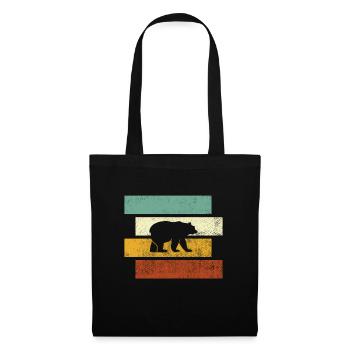 Ours Rétro - Sac en tissu - noir - Devant