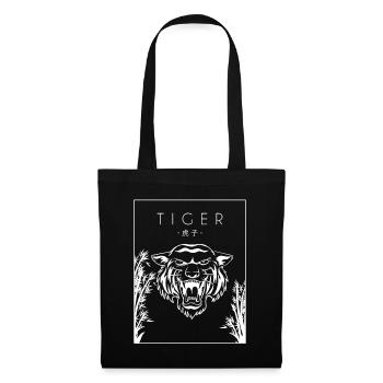 Tiger Chinese Hanzi Raubkatze Königstiger - Stoffbeutel - Schwarz - Vorne