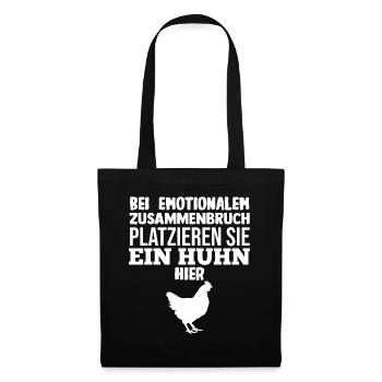 Huhn Landwirt Bauernhof Hühner - Stoffbeutel - Schwarz - Vorne