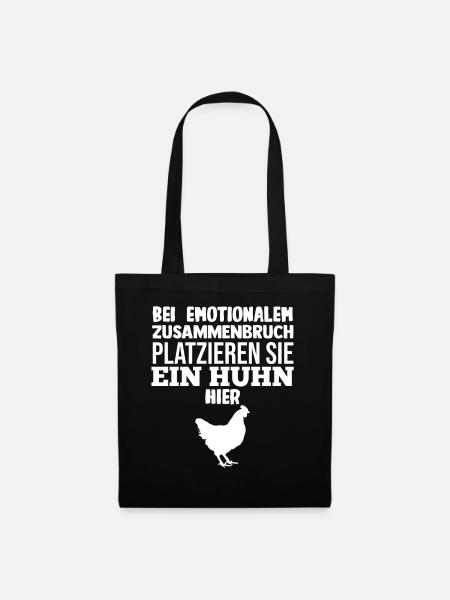 Huhn Landwirt Bauernhof Hühner - Stoffbeutel - Schwarz