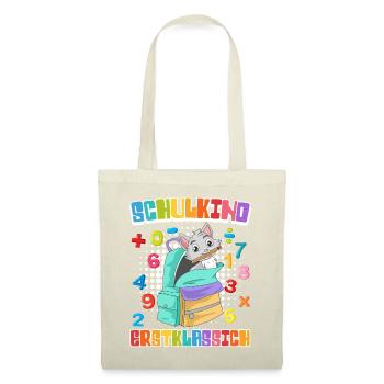 Schulkind Erstklassich Katzenfans Einschulung - Stoffbeutel - Natur - Vorne