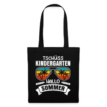 Tschüss Kindergarten Hallo Sommer bald Schule - Stoffbeutel - Schwarz - Vorne