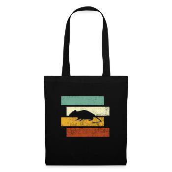 Souris Rétro - Sac en tissu - noir - Devant