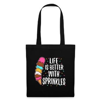 Life Is Better With Sprinkles - Stoffbeutel - Schwarz - Vorne