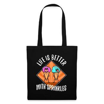 Life Is Better With Sprinkles - Stoffbeutel - Schwarz - Vorne