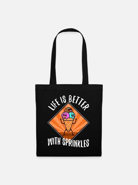 Life Is Better With Sprinkles - Stoffbeutel - Schwarz