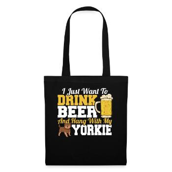 I Just Want To Drink Beer & Hang With My Yorkie - Tote Bag - black - Front