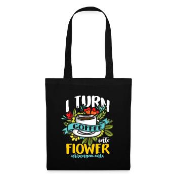 Fleuriste Je transforme le café en bouquet de fleurs Fleuristes - Sac en tissu - noir - Devant