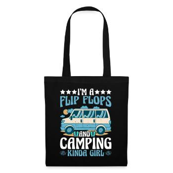 Je suis une fille de Flip Flops et de Camping - Sac en tissu - noir - Devant