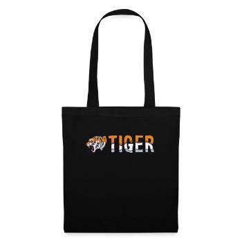 Tiger Text Wildcat Big Cat King Tiger - Tote Bag - black - Front