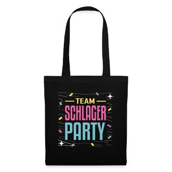 Team Schlager Party Schlagermusik Schlagerparty - Stoffbeutel - Schwarz - Vorne