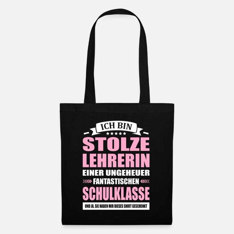 Stolze Lehrerin Schulklasse Abschied Grundschule - Stoffbeutel - Schwarz