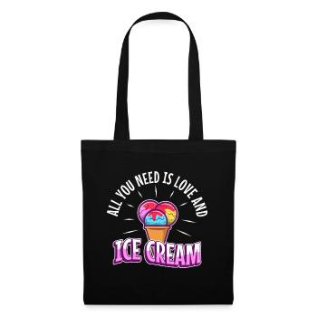 All you need is love and ice cream - Tote Bag - black - Front