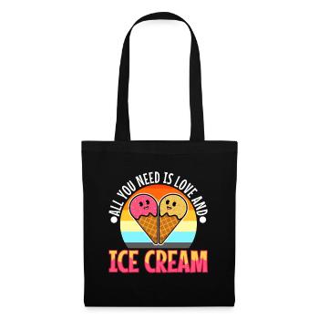 All you need is love and ice cream - Tote Bag - black - Front