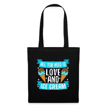 Tout ce dont vous avez besoin, c’est d’amour et de crème glacée - Sac en tissu - noir - Devant