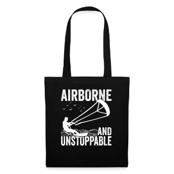 Kiteboarder Airborne Kite Surfer Kite Surfing - Stoffbeutel - Schwarz - Vorne