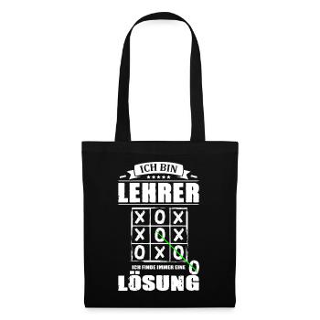 Ich Bin Lehrer Ich Finde Immer Eine Lösung - Stoffbeutel - Schwarz - Vorne