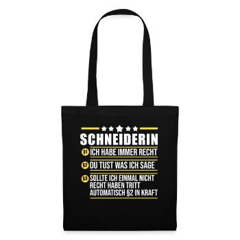 Näher Schneiderin - Stoffbeutel - Schwarz - Vorne