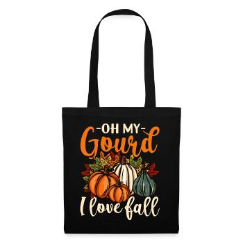 Oh My Gourd Happy Fall Y'all Funny Pumpkin Gift - Tote Bag - black - Front