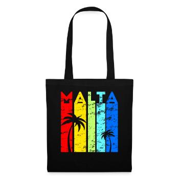 Malta Urlaub Design Mittelmeer Insel Reise Malta - Stoffbeutel - Schwarz - Vorne