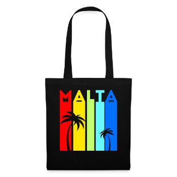 Malta Urlaub Design Mittelmeer Insel Reise Malta - Stoffbeutel - Schwarz - Vorne