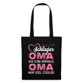 Schlager Oma wie eine normale Oma nur cooler - Stoffbeutel - Schwarz - Vorne