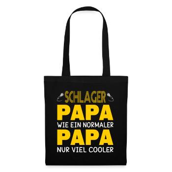 Schlager Papa wie ein normaler Papa nur cooler - Stoffbeutel - Schwarz - Vorne