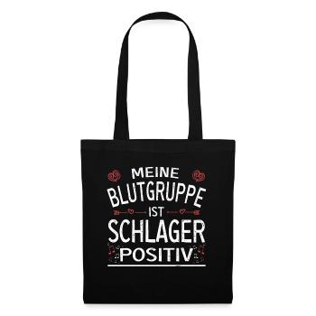 Meine Blutgruppe ist Schlager positiv - Stoffbeutel - Schwarz - Vorne