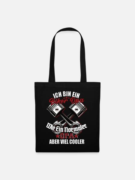 Ich Bin Ein Biker Opa Spruch Geschenkidee - Stoffbeutel - Schwarz