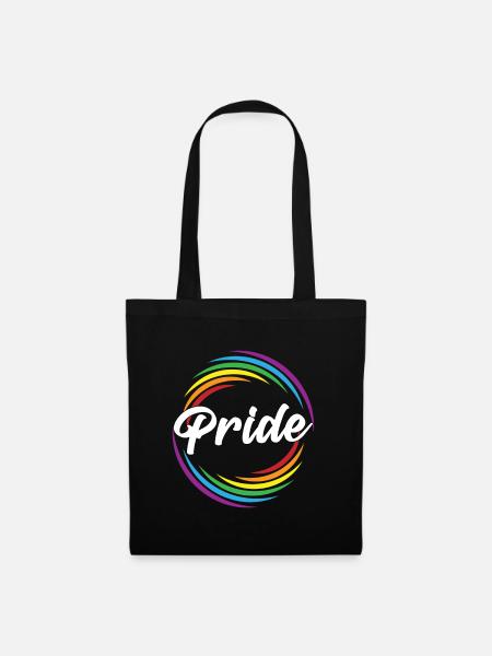 Pride Regenbogen Strudel - Stoffbeutel - Schwarz