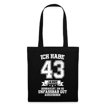 43. Geburtstag Geschenk Habe 43 Jahre Gebraucht - Stoffbeutel - Schwarz - Vorne