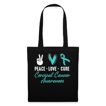 Mois de sensibilisation à Peace Love Cure pour - Sac en tissu - noir - Devant