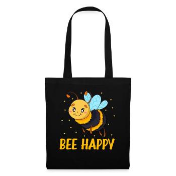 Bee Happy - Sac en tissu - noir - Devant